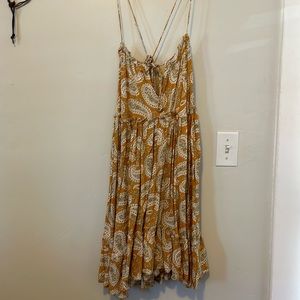 Yellow paisley mini dress